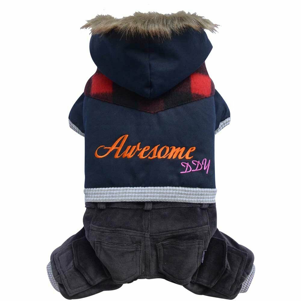 DoggyDolly Europe - warm dog clothes - Dog coat with 4 legs and hood