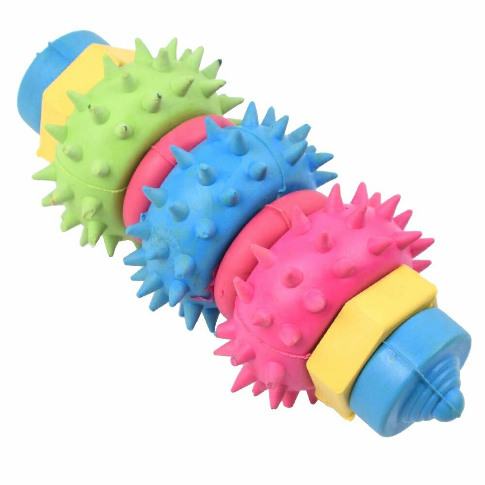 Funny dog toy Colorful rubber roller 13 cm