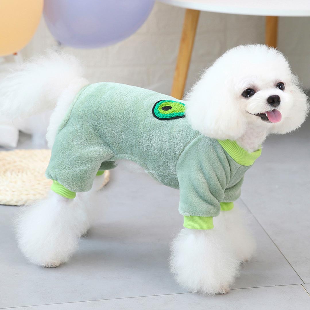 Plush Warm Dog Coat "Avocado" - Green Niki Jogger