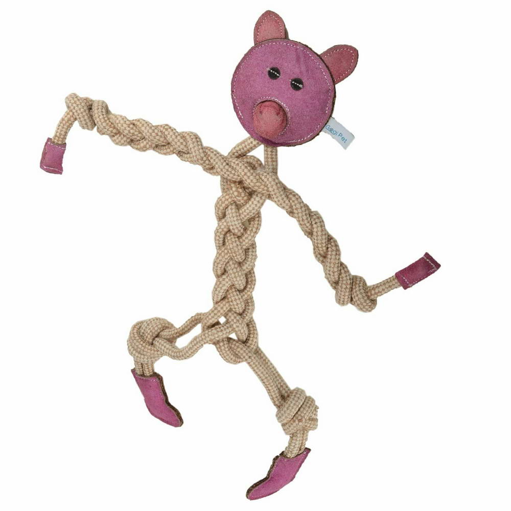 Dog toy of GogiPet ® - piggy from natural materials