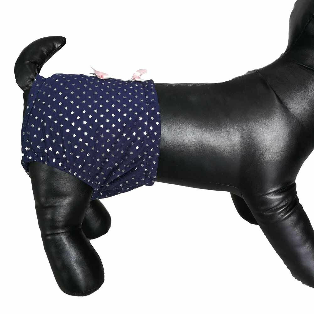 Sanitary dog panties for dogs Pink with stars and bows by GogiPet