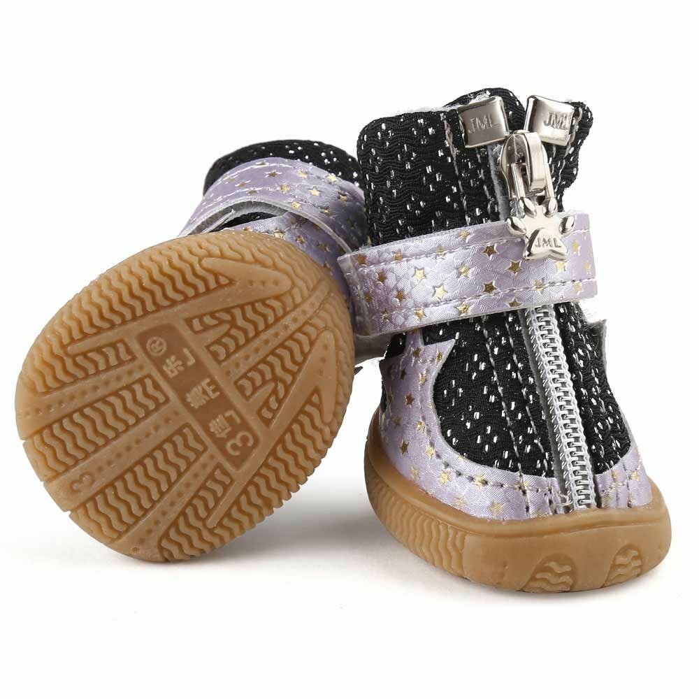 Good dog shoes Black Stars with rubber sole