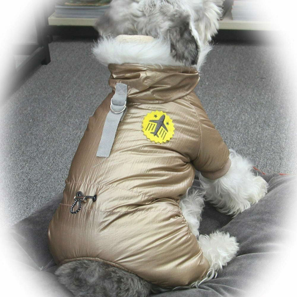 Warm dog clothing - Airforce Gold