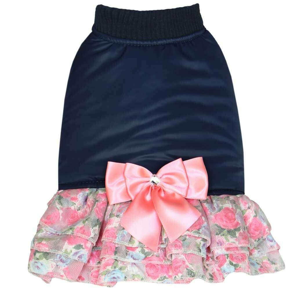 Hot dog dress navy blue with 3 layered pleated skirt by GogiPet