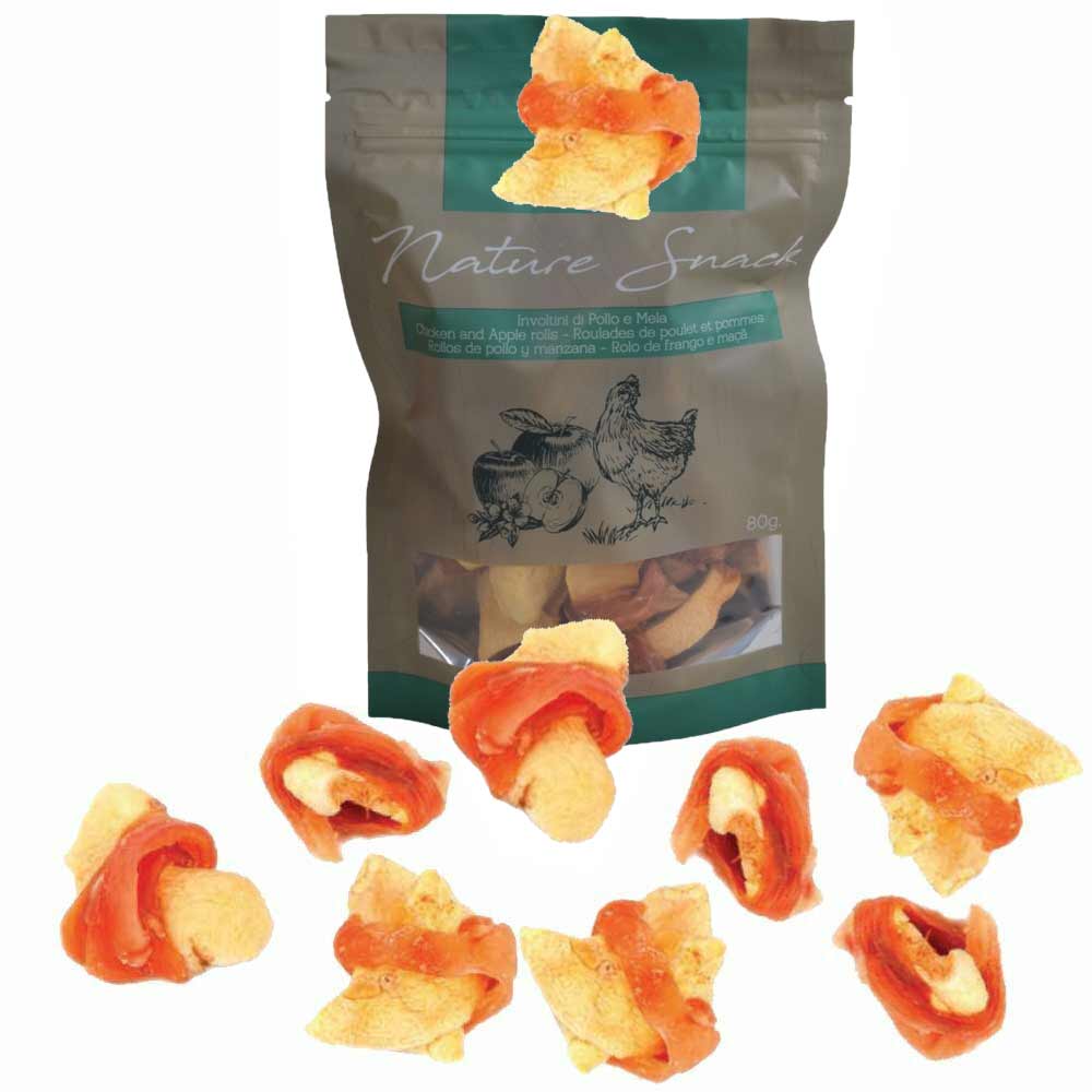Nature dog snacks with apple and chicken