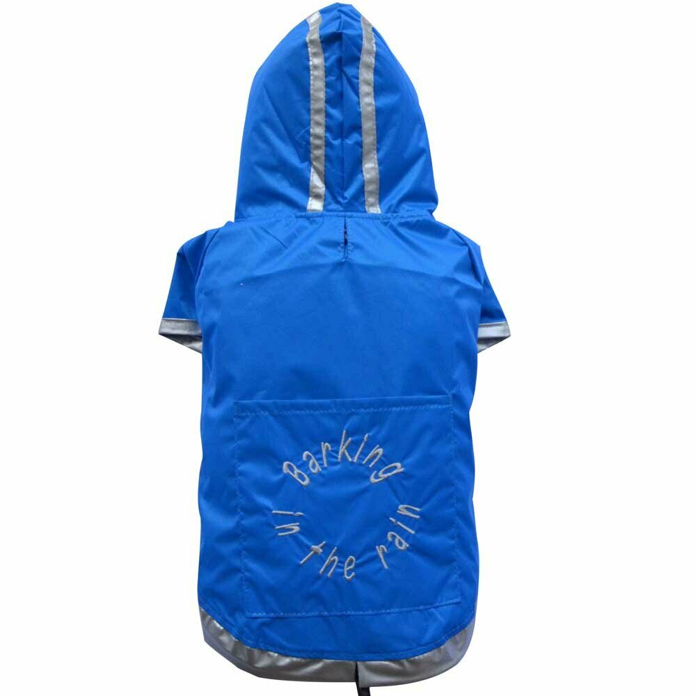 dog raincoat blue with hood for large dogs by DoggyDolly