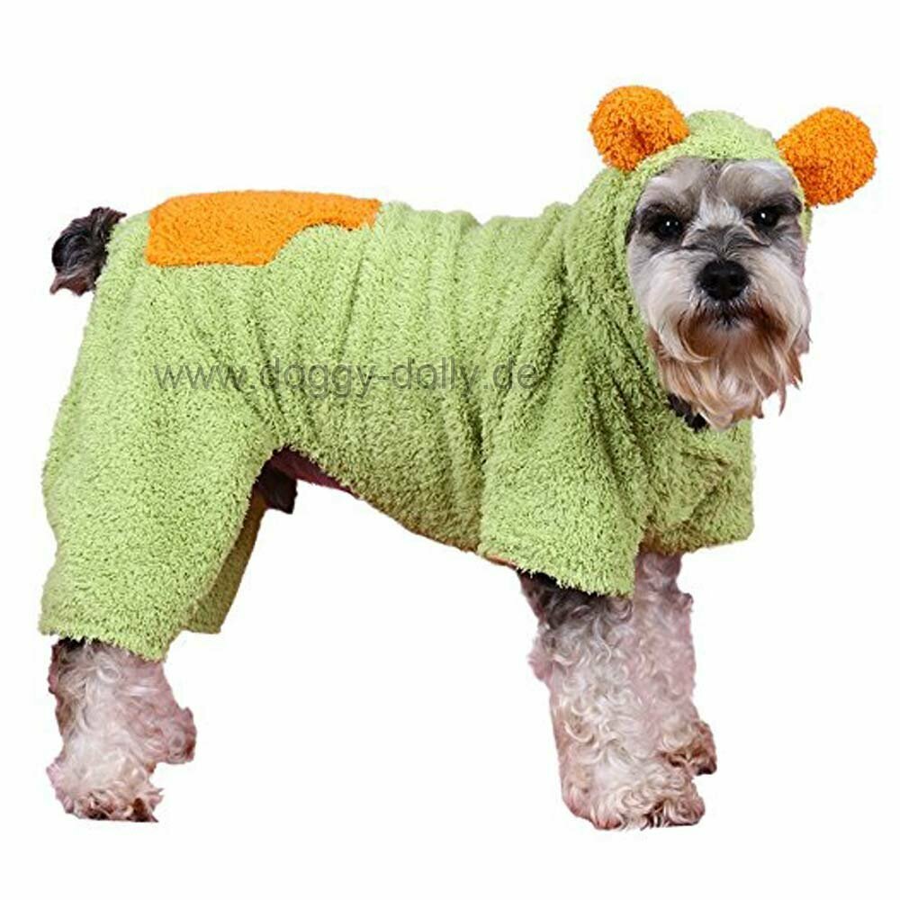 Frog costume for dogs, softy and fleecy dog clothing