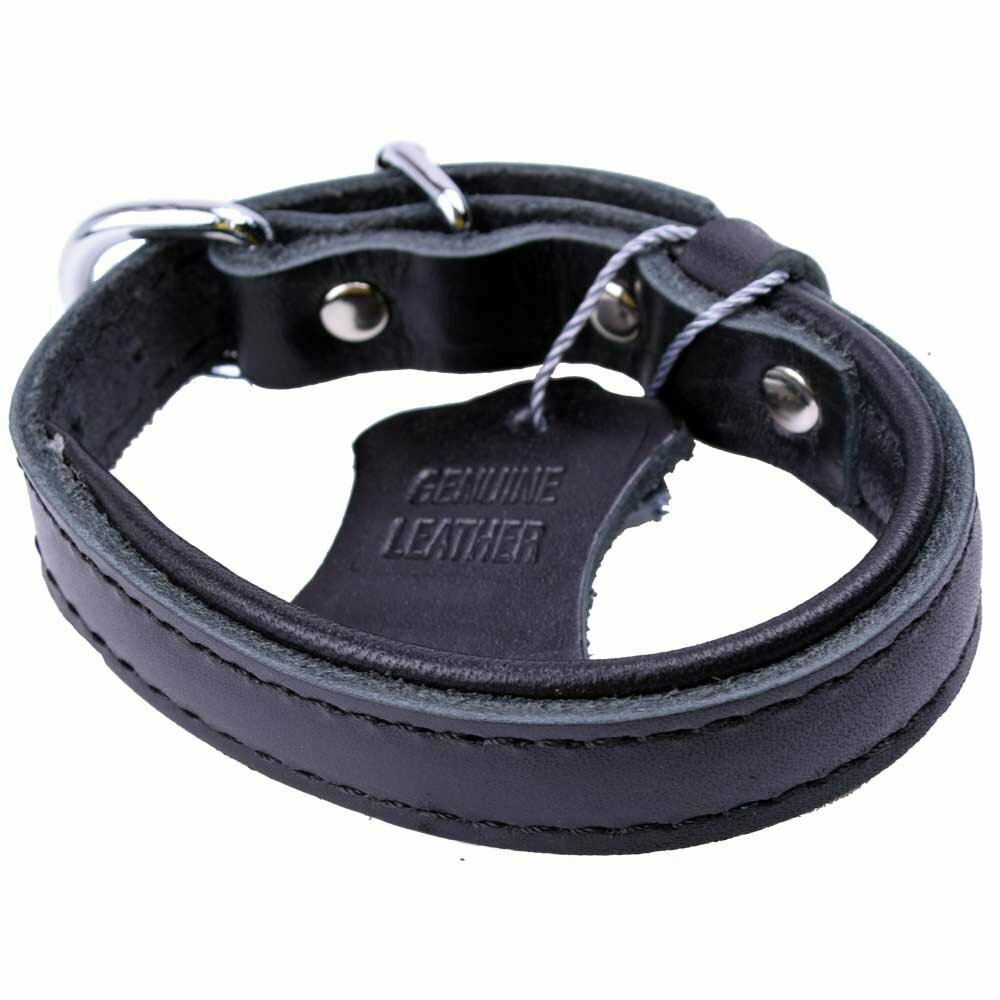 Genuine leather dog collar black by GogiPet