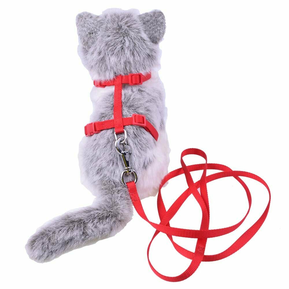 GogiPet cat harness with leash red