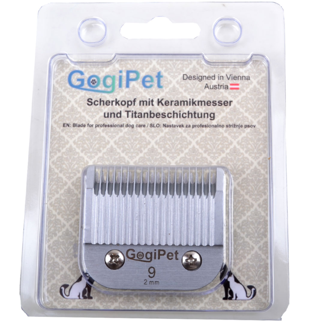 Size 9 blade with 2 mm cutting length by GogiPet for professional Snap On dog clippers