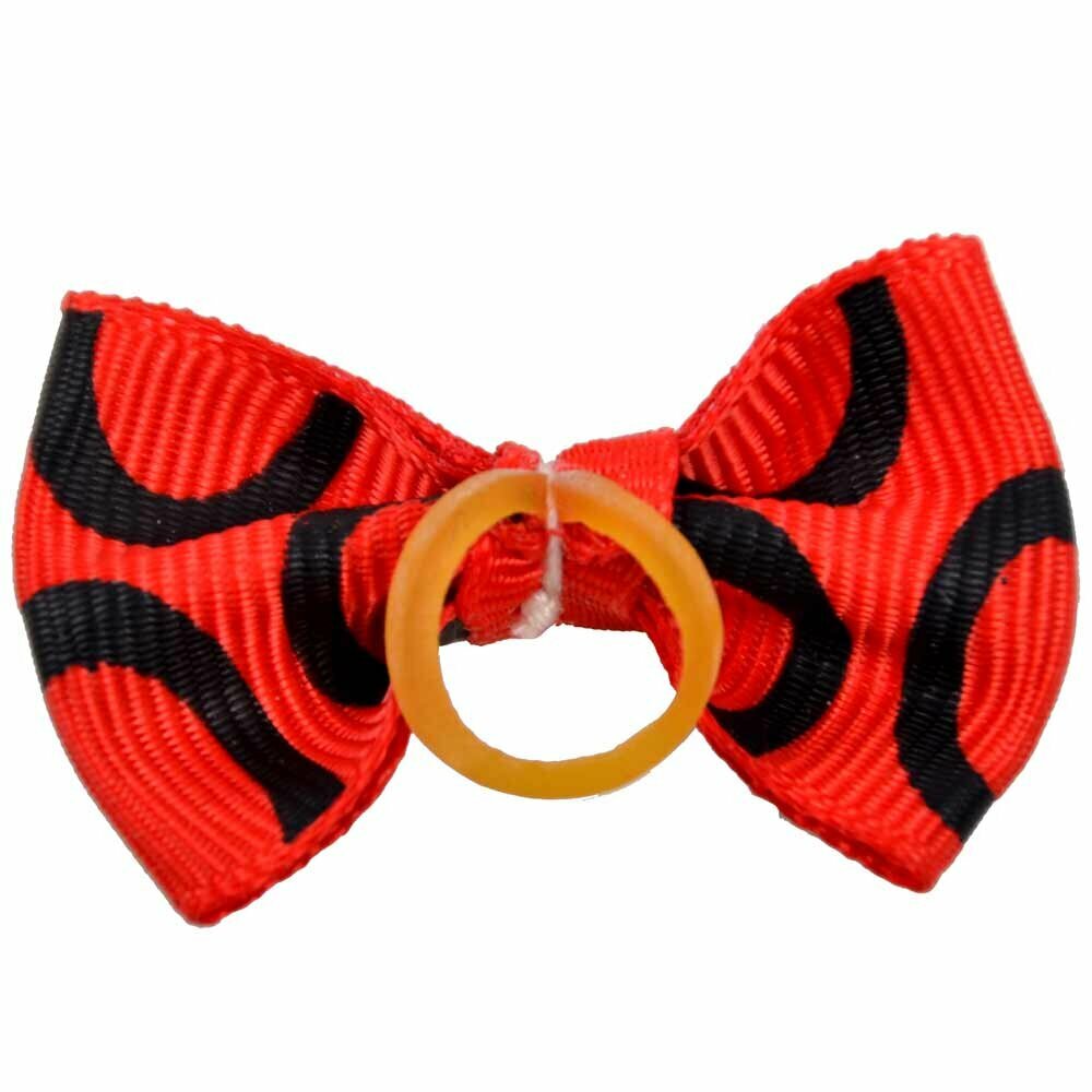 Dog hair bow rubberring "Camila red" by GogiPet
