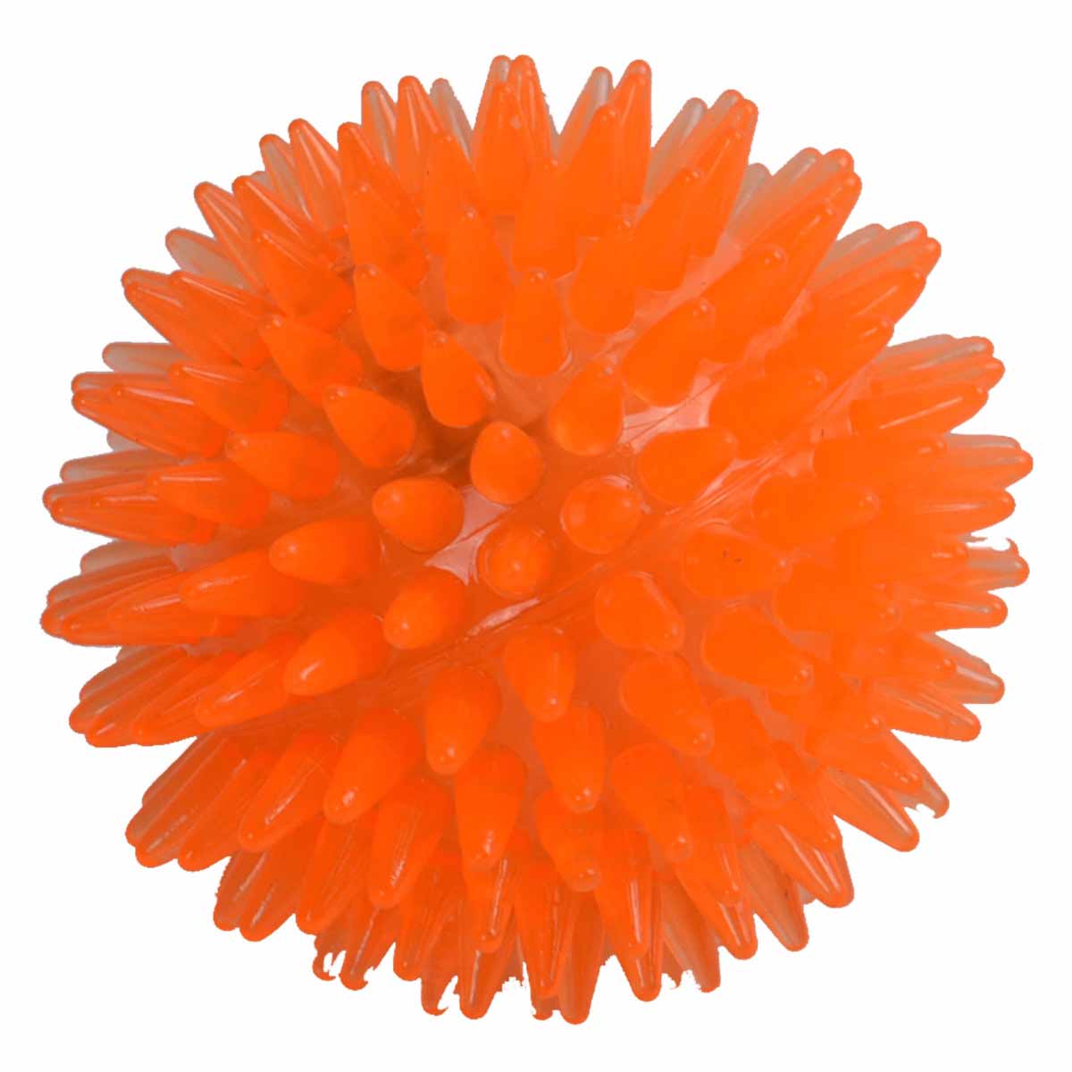 Oranger Klangball mit Licht - Hundespielzeug