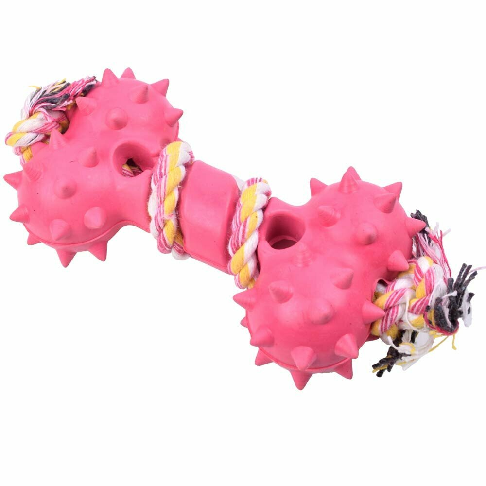 Pink rubber bones 12 cm -10 years Onlinezoo dog toy special