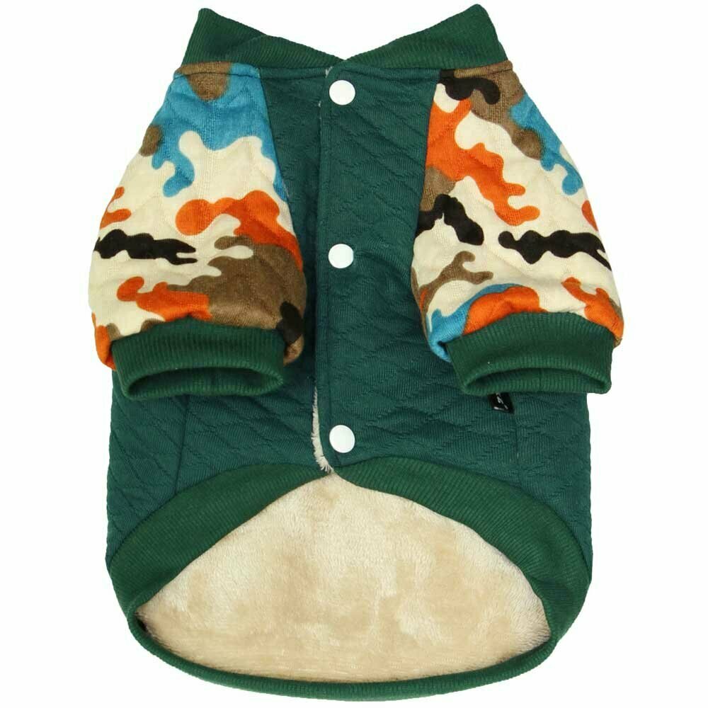 Green quilted jacket for dogs - hot dog garment of GogiPet