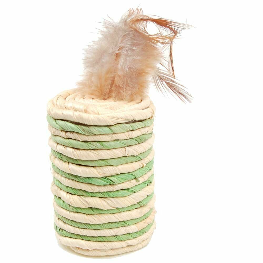 Natural fiber Cat toy with feathers