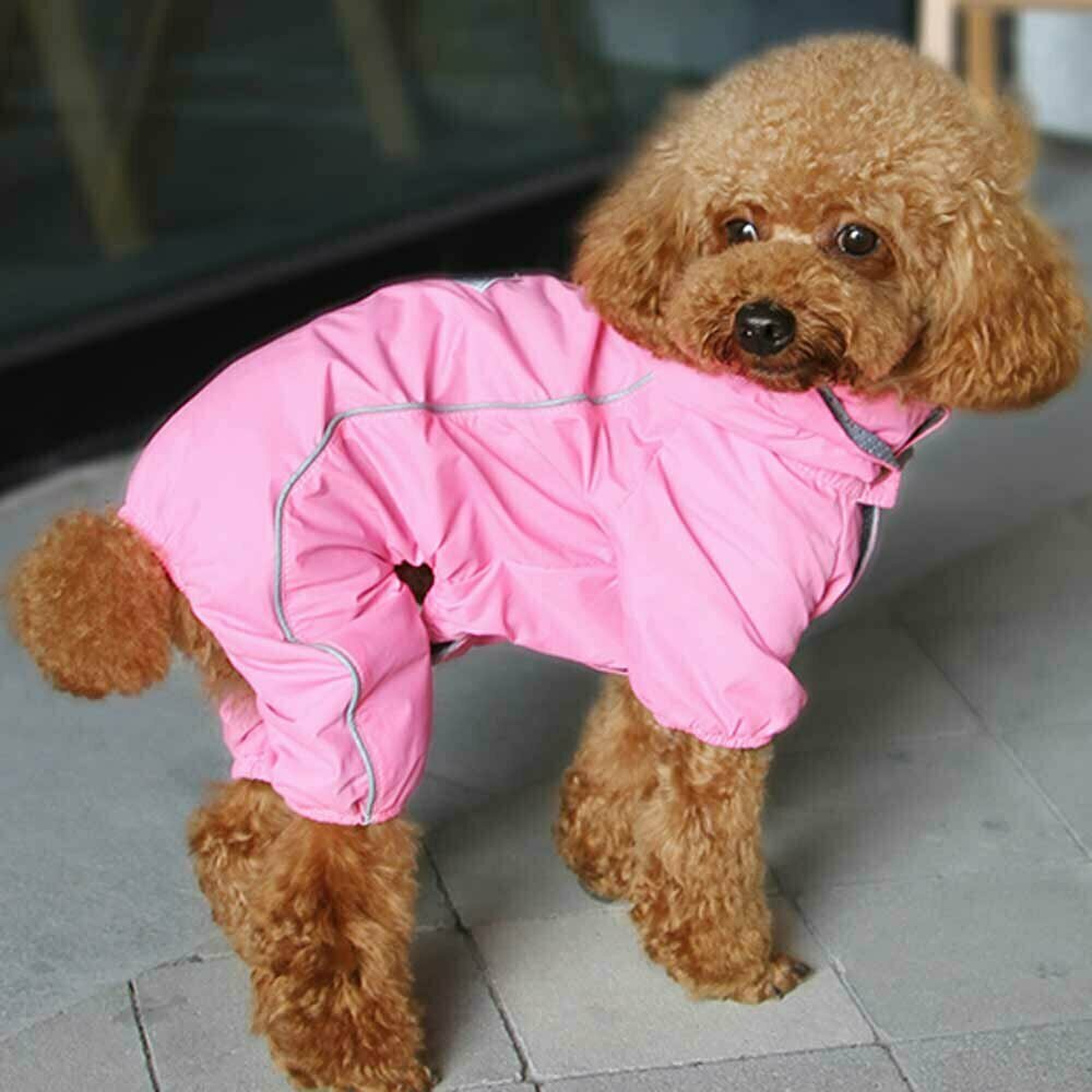 Dog clothes in rainy weather - Pink raincoat for dogs