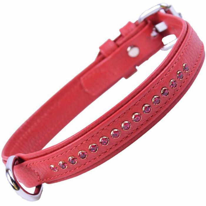 GogiPet® Swarovski Ruby dog collar for small dogs and puppies