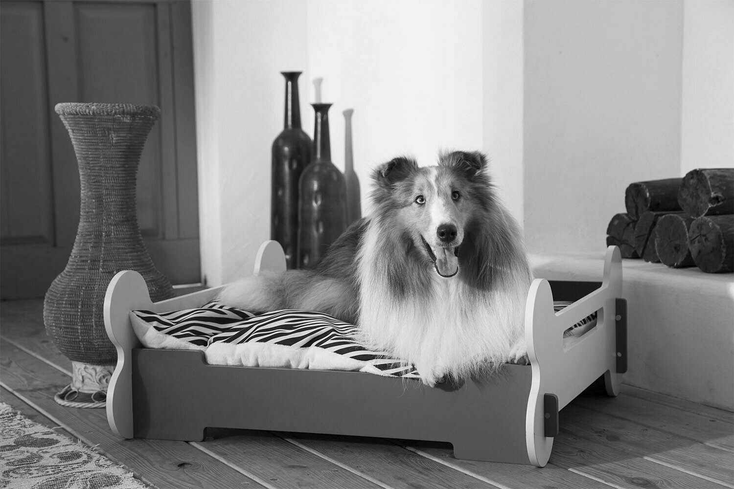 Wooden dog bed for larger dogs