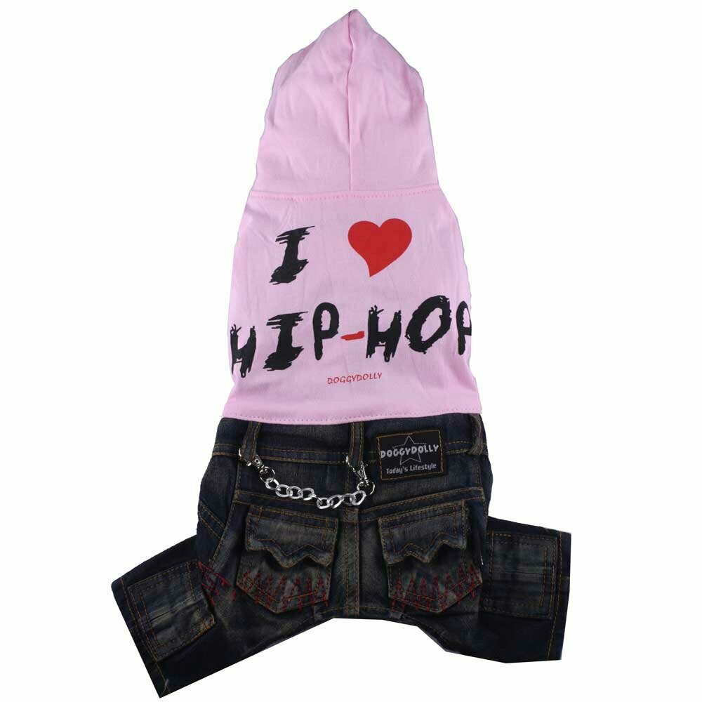 I love Hip Hop pink - dog clothing for large dogs