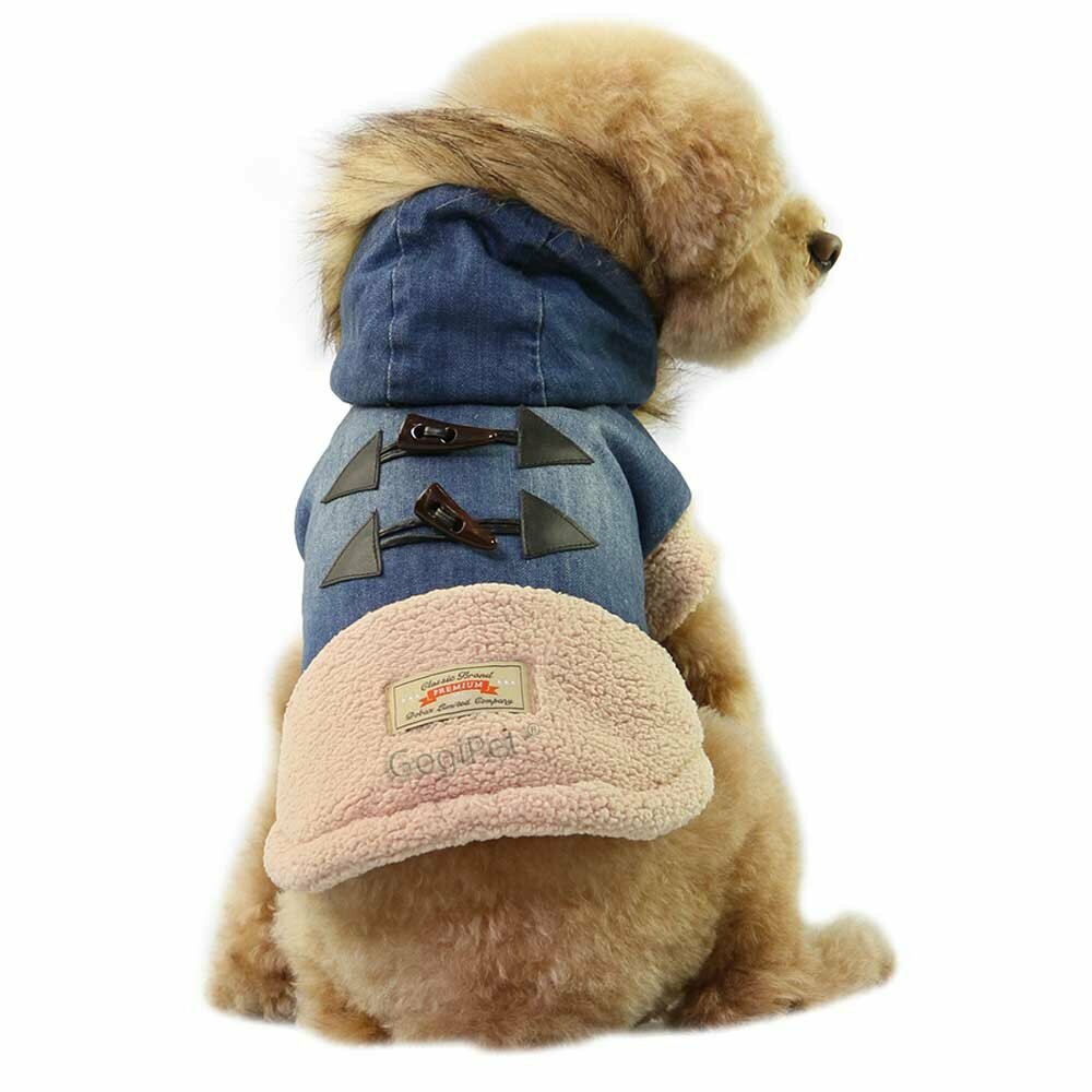 High-quality warm dog clothes - Denim Jeans dog fashions jacket with hood