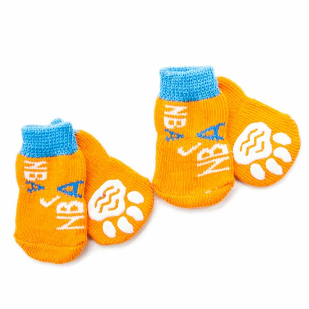 GogiPet dog socks orange with anti-slip coating