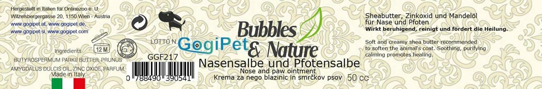 Paw ointment for dogs and nose ointment for dogs byBubbles & Nature