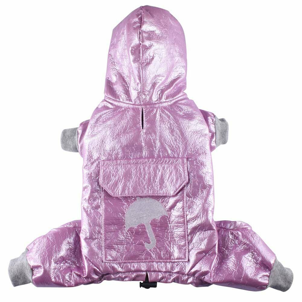 Pink dog raincoat with light padding by DoggyDolly DR014
