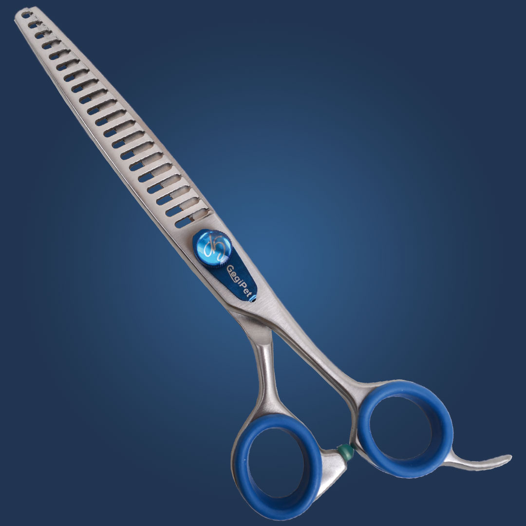 Japanese steel modelling scissors 18 cm GogiPet® coarse with 20 teeth 7" dog scissors