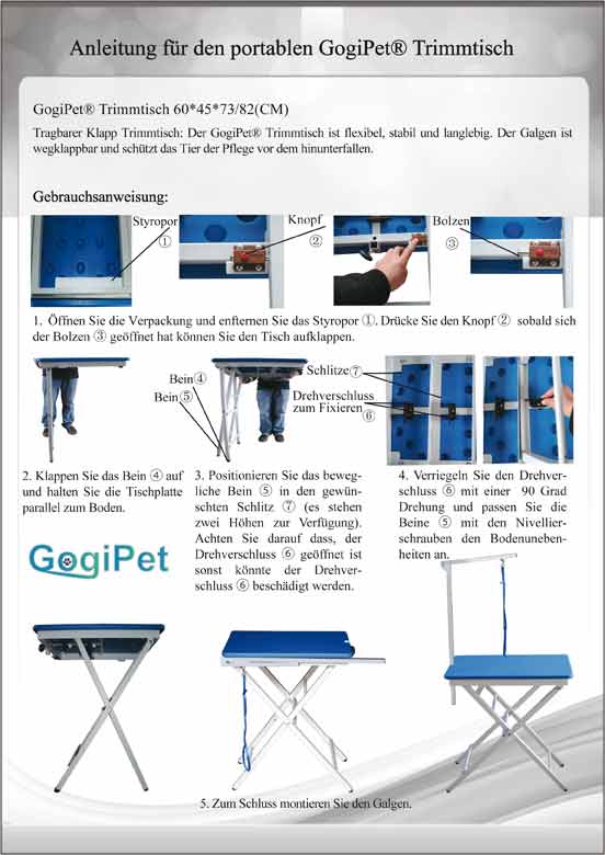 GogiPet Foldable Grooming Table