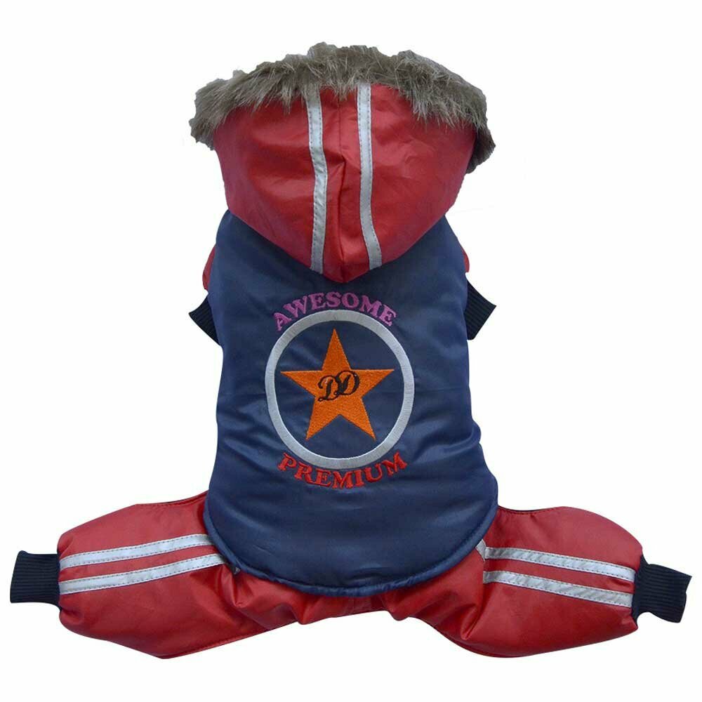 Snowsuit for dogs blue red by DoggyDolly