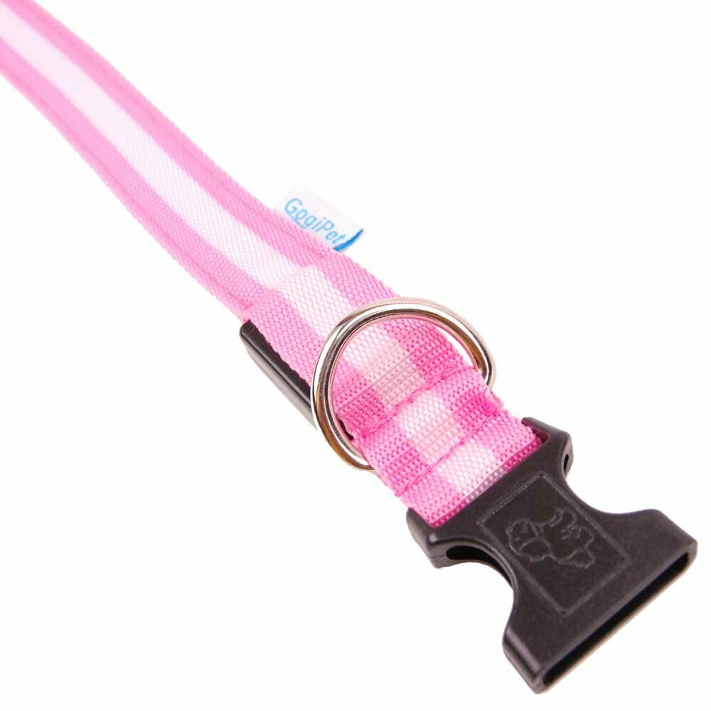LED collar pink L - size adjustable GogiPet ® 