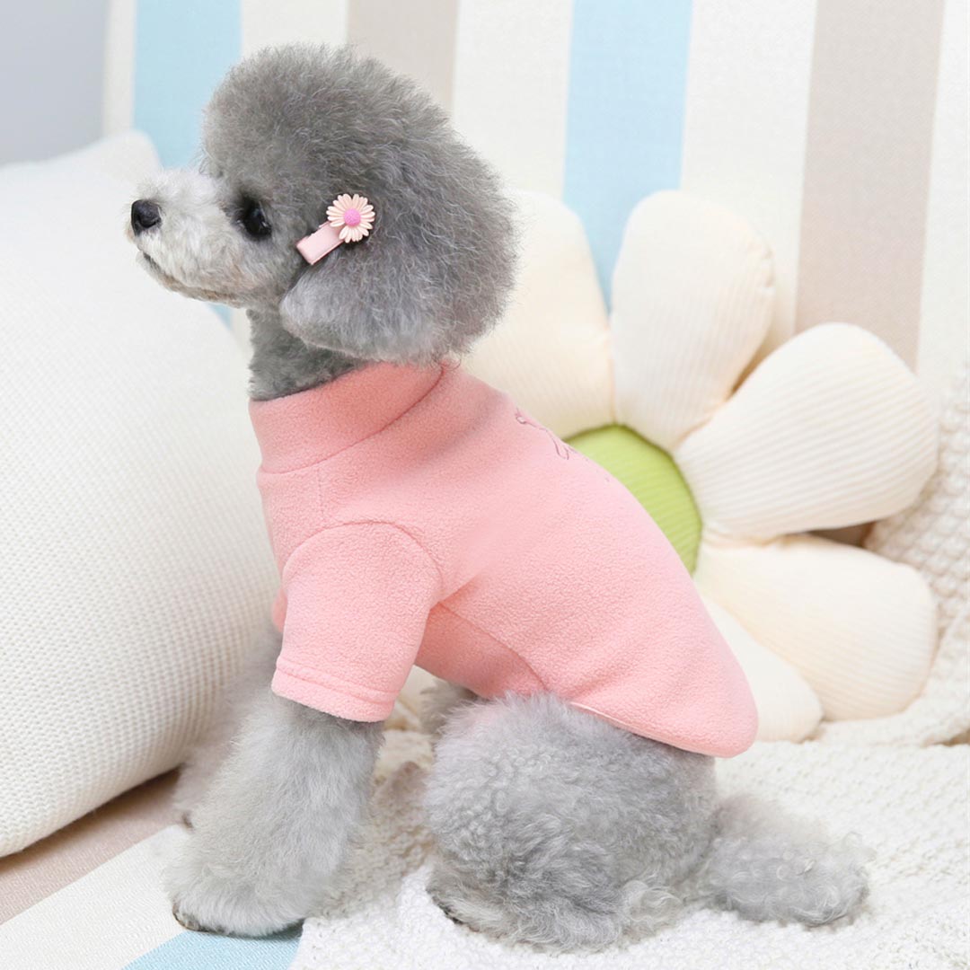 Cuddly warm dog sweater - Pink teddy sweater