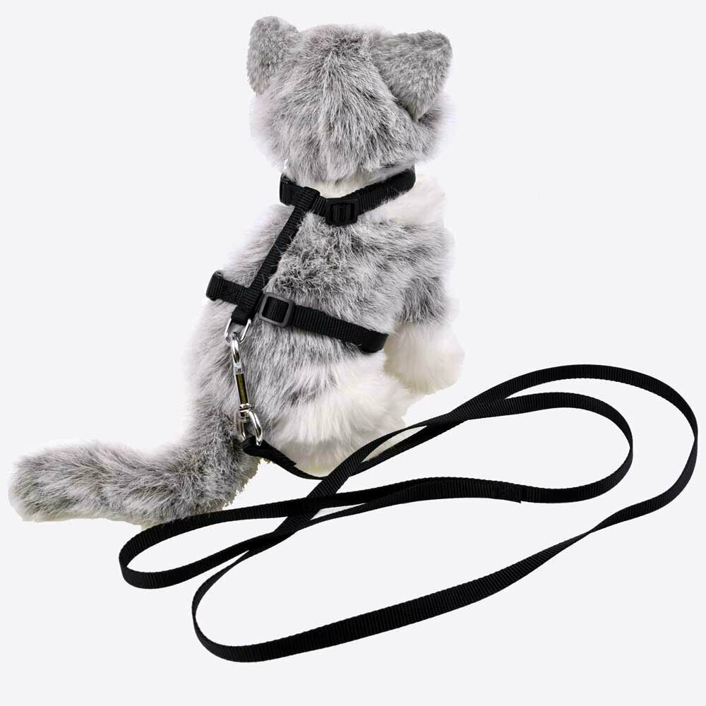GogiPet cat harness with leash black