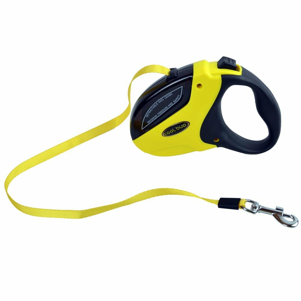 GogiPet Roll automatic retractable dog leash Mini S with 3 meters for dogs up to 20 kg Yellow