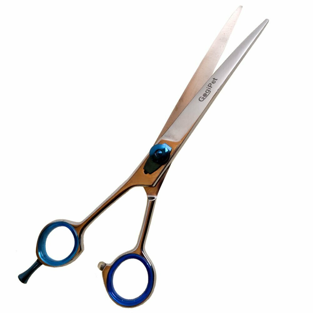 GogiPet Japanese steel left-handed dog scissors with screw 19 cm 7.5 inches curved
