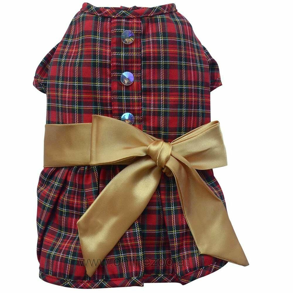 Plaid dog dress - Christmas fashion for dogs of DoggyDolly ST010