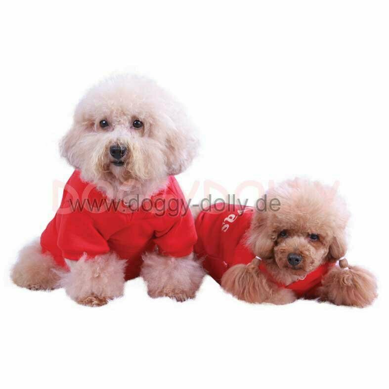 DoggyDolly Royals Divas - dog sweaters with hood in red - dog garb of DoggyDolly W030