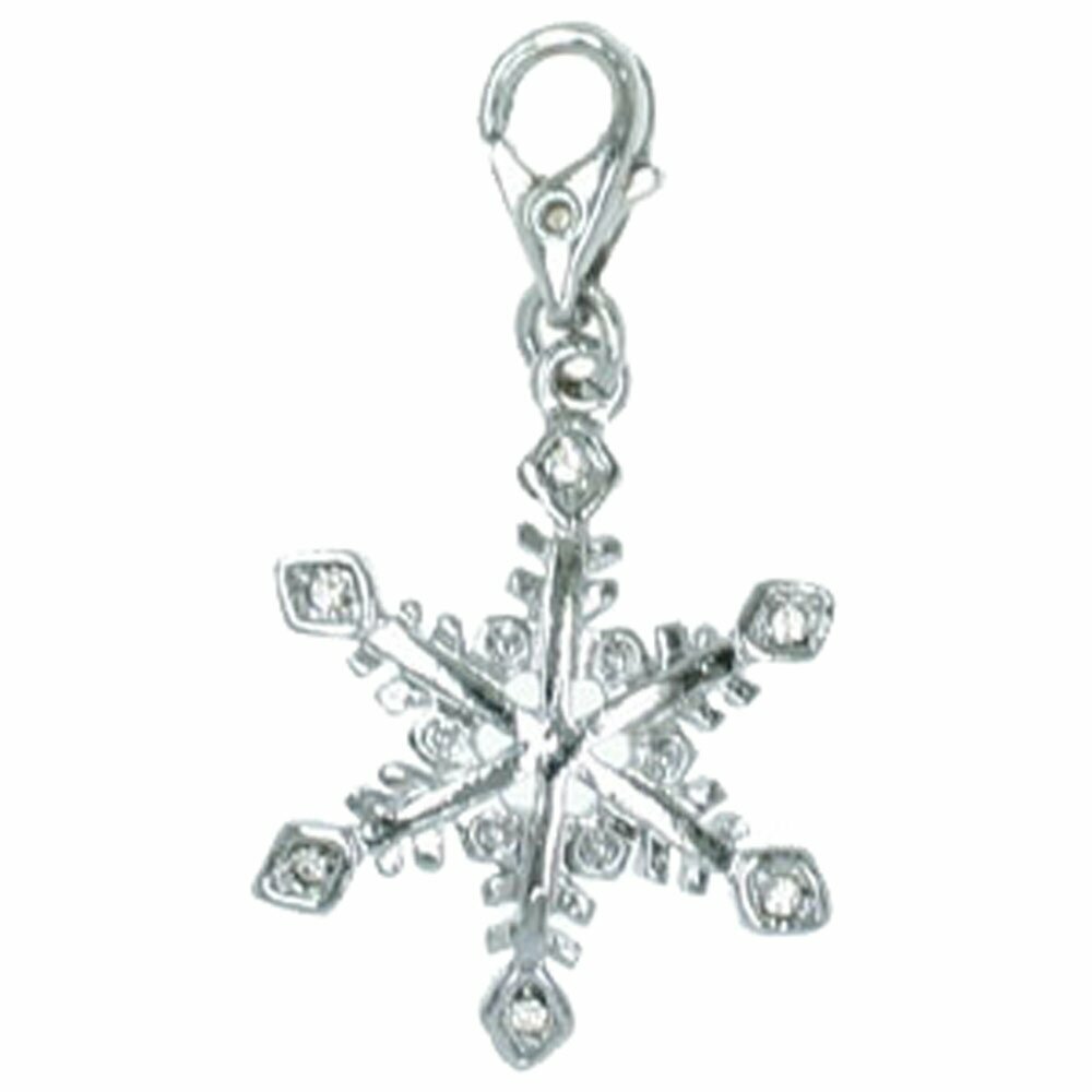 Snowflake Rhinestone pendant with carabiner