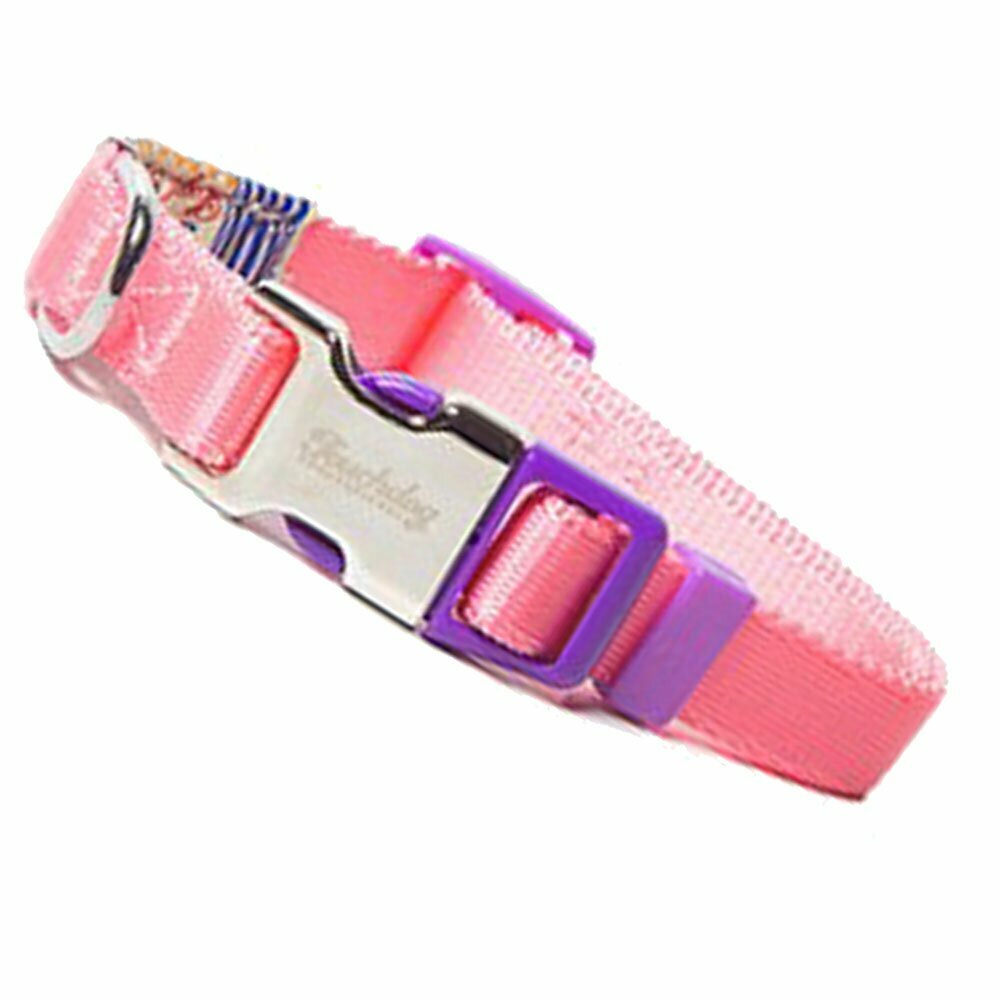 Touchdog dog collar and leash in the set peacock - pink M