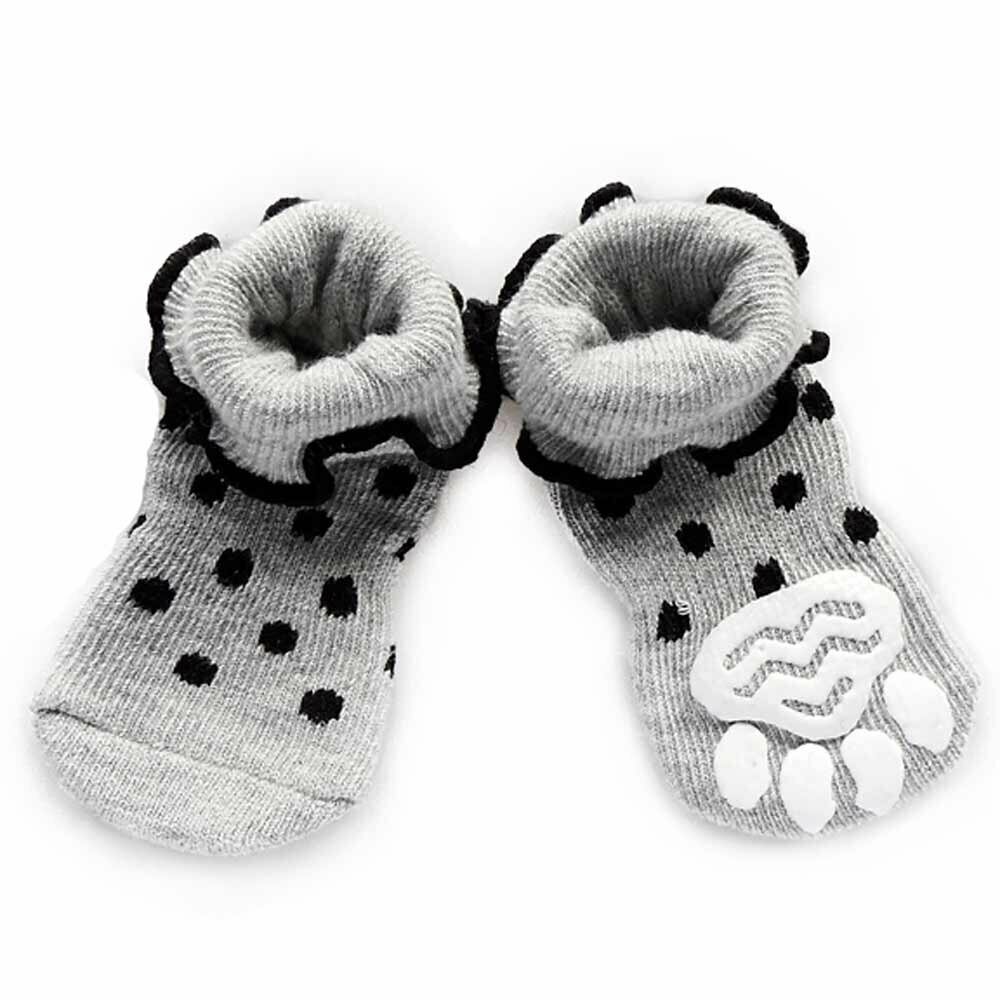 Anti-slip dog wool gaiter - gray dog socks