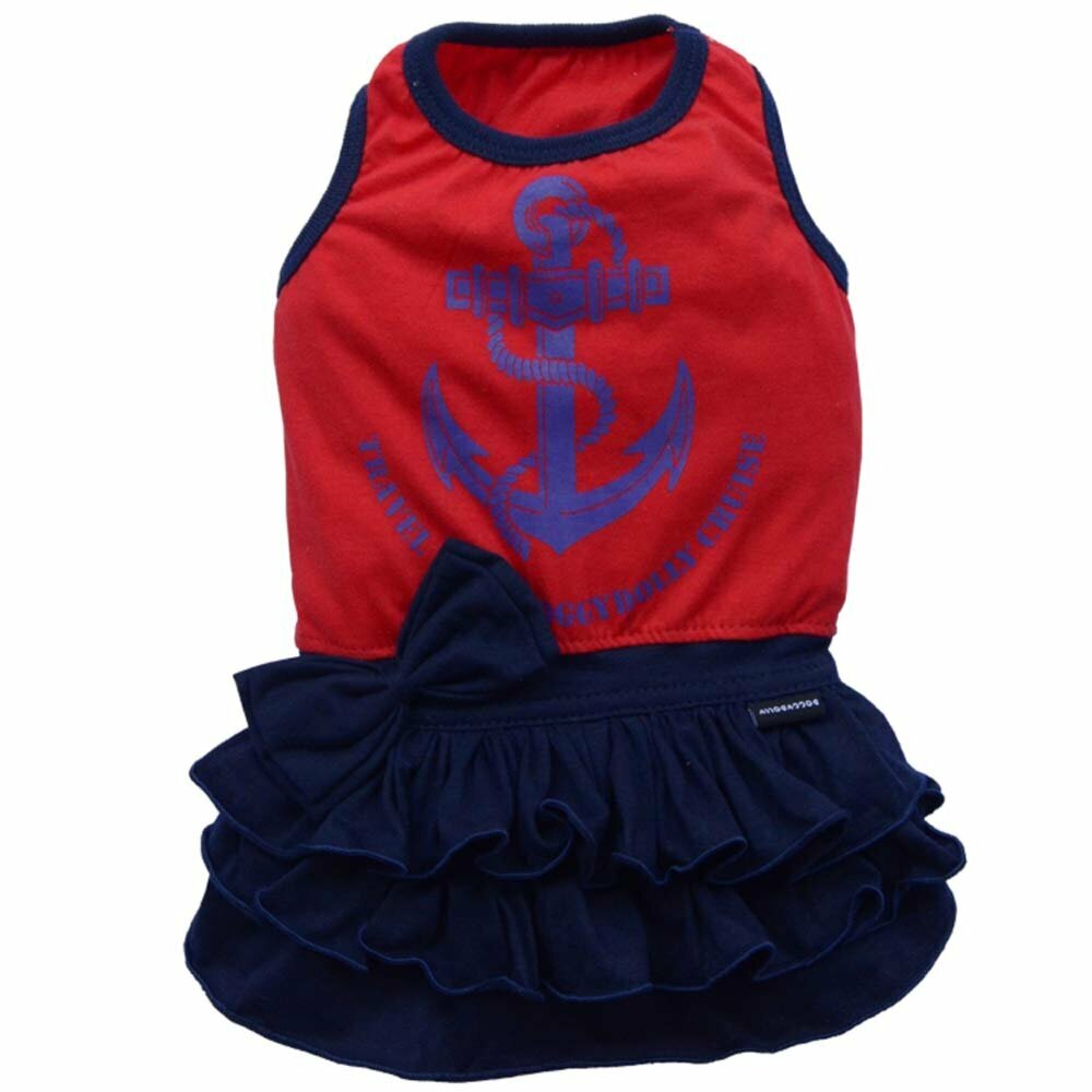 red dog dress with anchor