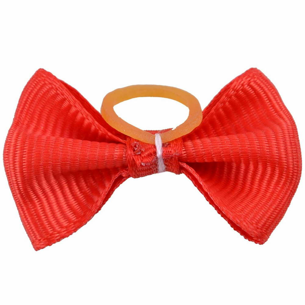 Dog hair bow rubberring "Estela red" by GogiPet