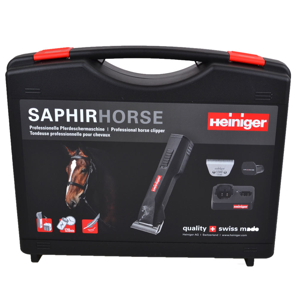 Heiniger Saphir Horse in a practical shearing machine case
