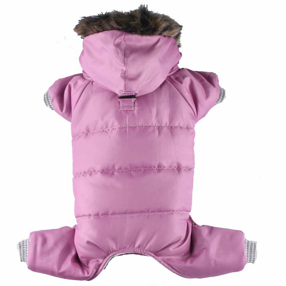 pink snowsuit from DoggyDolly - warm dog clothes from DoggyDolly for large dogs