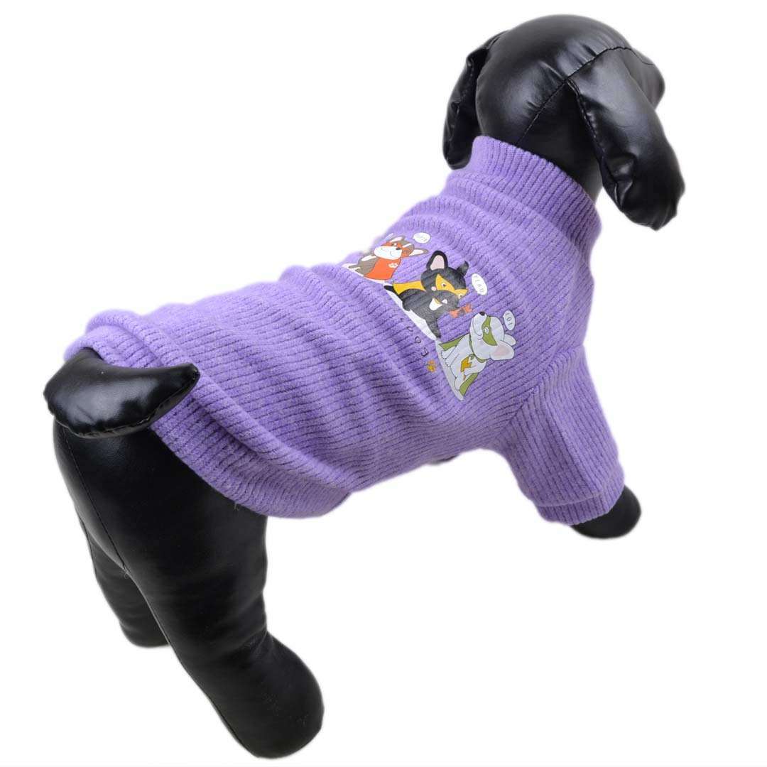 Purple superhero dog pullover