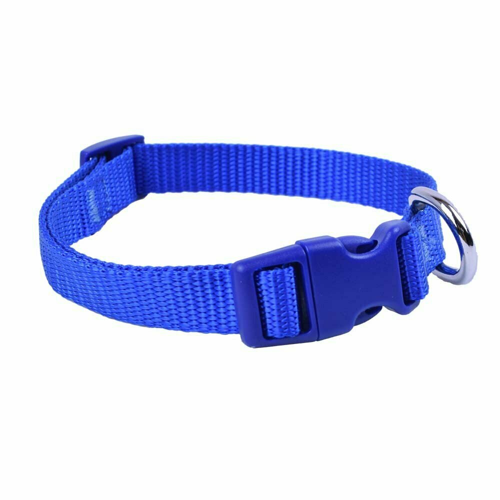 Handmade GogiPet® Super Premium Nylon dog collar blue