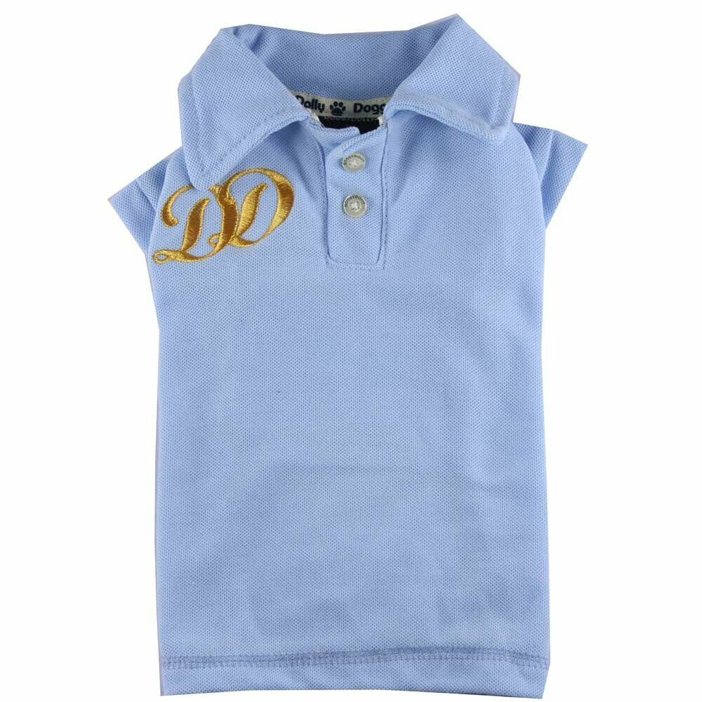 Light blue dog shirt for pugs and bulldogs - polo shirt for pugs by DoggyDolly FP-T395