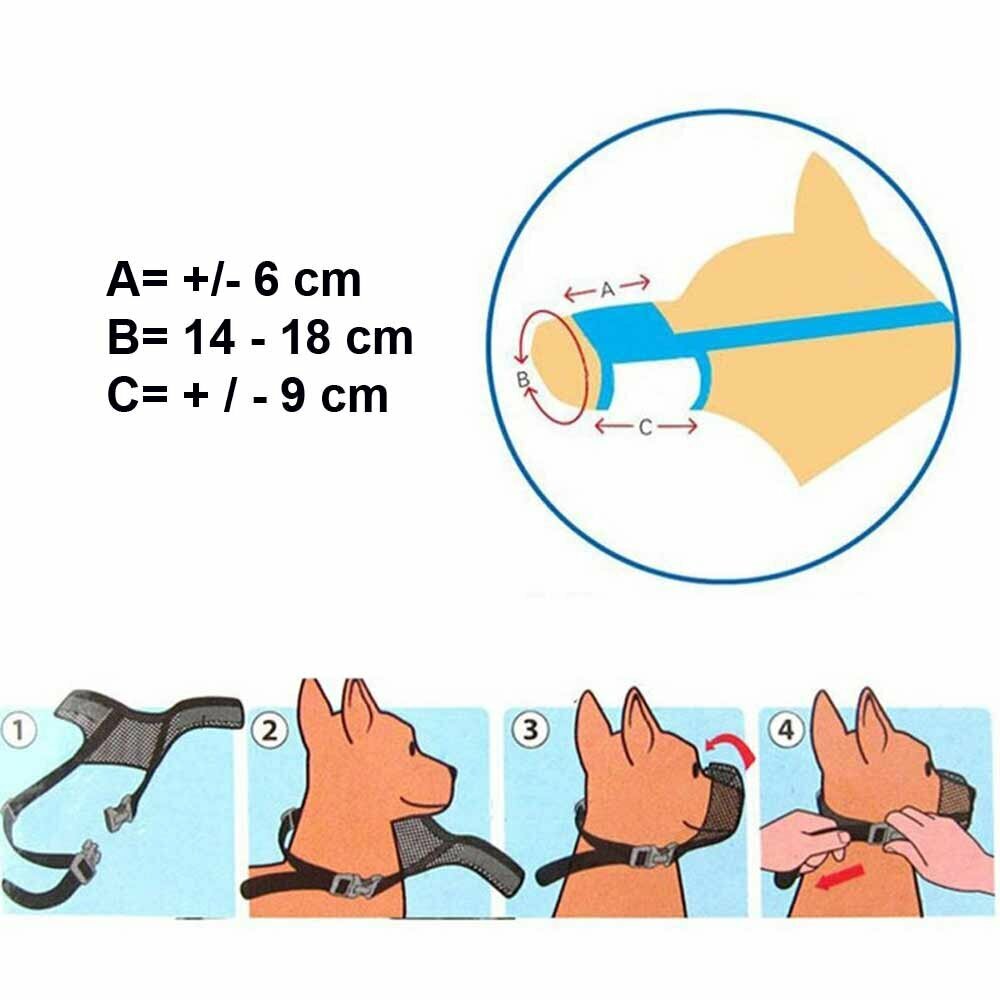 Muzzle for dogs of about 15 - 25 kg