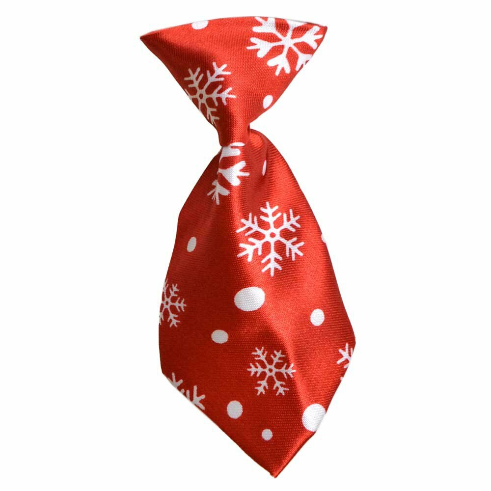 Dog tie snowflake red
