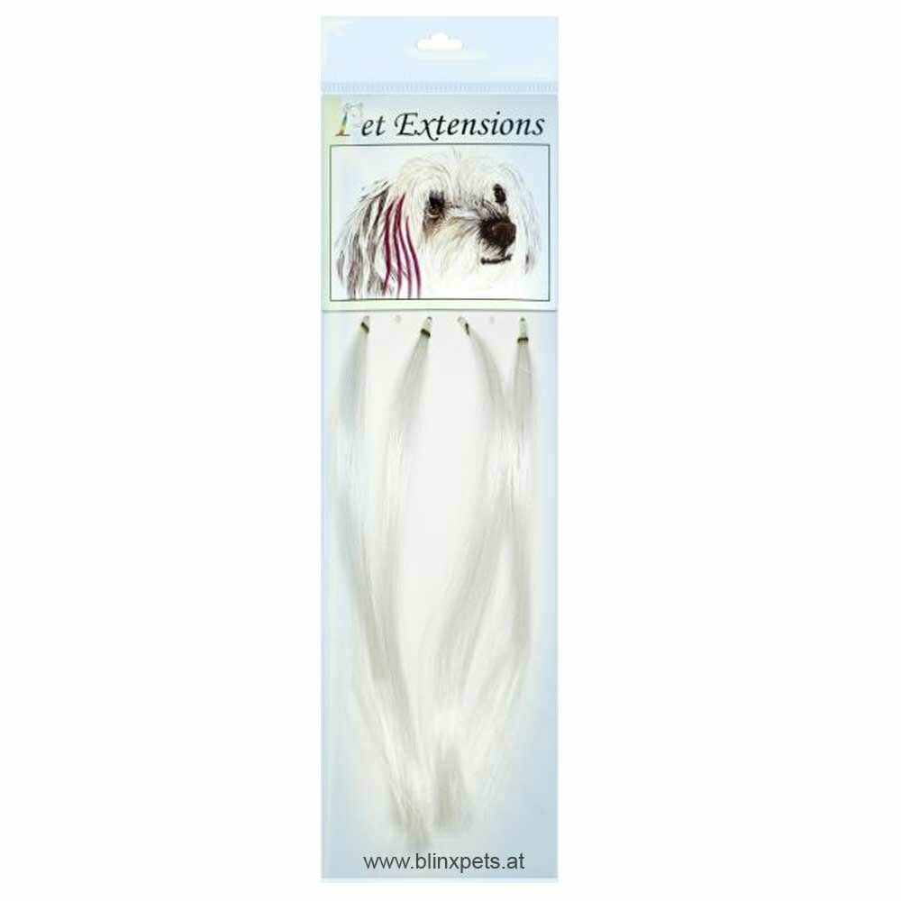 white hair extensions - crazy extensions by Blinxpets
